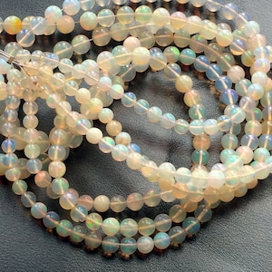 4mm-6mm Ethiopian Opal Round Bead, Welo Opal Plain Balls, Ethiopian Opal Beads, Opal Round Beads,  3 Inch Opal Strand For Jewelry
