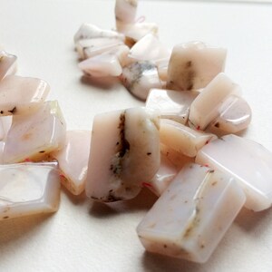 8-20mm Pink Opal Rough Beads, Raw Pink Opal Nugget Beads, Pink Opal For Bracelet, Pin Opal Nuggets For Jewelry 30 Pcs in 7 Inches - KS144