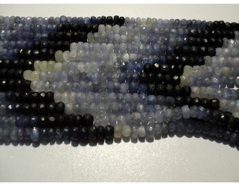 2.5-3mm Shaded Blue Sapphire Faceted Beads, Original Sapphire Faceted Rondelle, Sapphire Faceted Beads For Jewelry (8IN To 16IN Options)