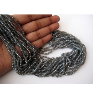 3-3,5 mm met labradoriet gecoate gefacetteerde rondelle kralen, blauw vuur gefacetteerde edelstenen, kleine kralen voor sieraden (opties van 1 streng tot 5 strengen)