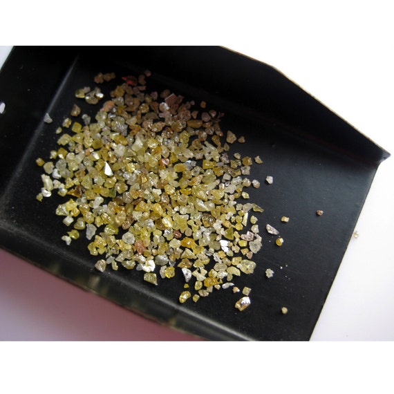 Yellow Diamond Drilled Diamond Chips Uncut Diamond Rough Etsy