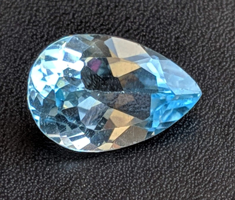 PNT21 Topaz Ring Size Blue Topaz Pear Cut Stone Loose Blue Topaz Pointed Back Stone 10x15mm Natural Blue Topaz Full Pear Cut Stone