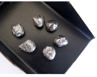 6mm Approx, Black Diamond Crystal, Raw Diamond, Rough Diamond, Uncut Diamond, Loose Diamond Crystal For Jewelry (1Pc To 2Pc Options)