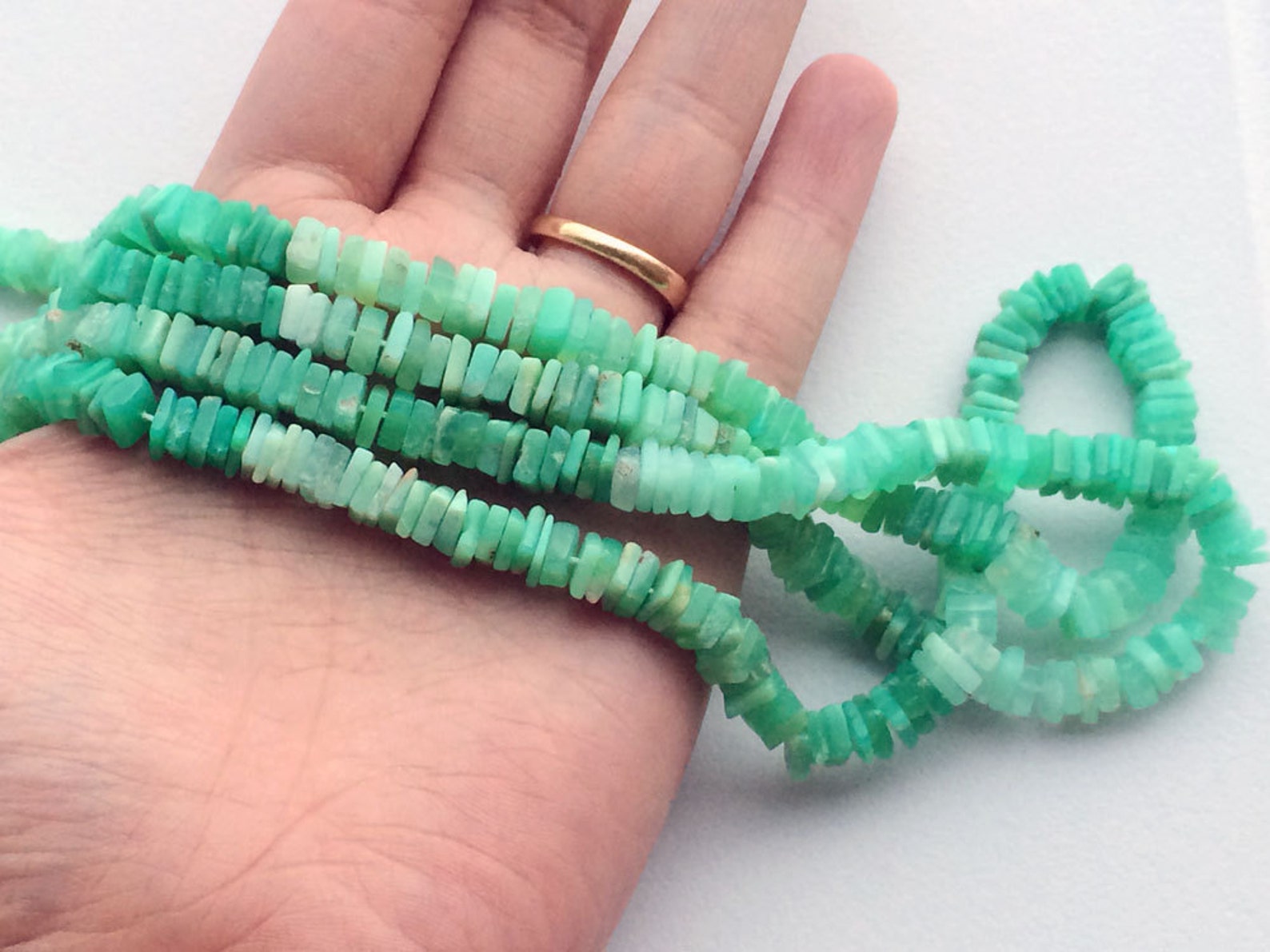 56mm Chrysoprase Heishi Green Chrysoprase Dish Heishi Bead Etsy