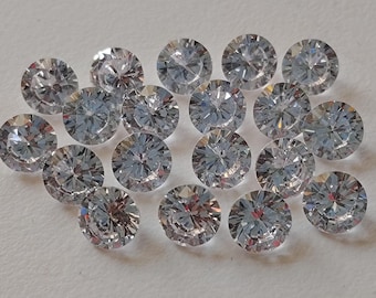 7mm Cubic Zirconia, Loose Round Zircon, Faceted Zirconia, Sparkling Clear CZ Diamonds, Diamond Cut Cubic Zirconia ( 10Pcs To 100Pcs Options)