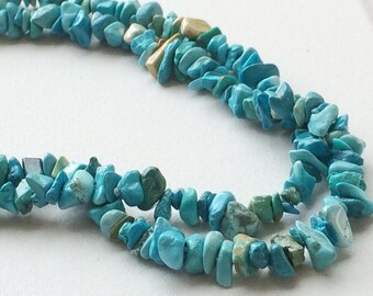 Lot De 20 Perles Turquoise Synthèse Magnésite – Chips Rocailles 4-10mm – Création Bijoux