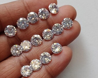8.5mm Cubic Zirconia, Loose Round Zircon, Faceted Zirconia, Sparkling Clear CZ Diamonds, Diamond Cut Cz (10Pcs To 100 Pcs Options) - PGA455A