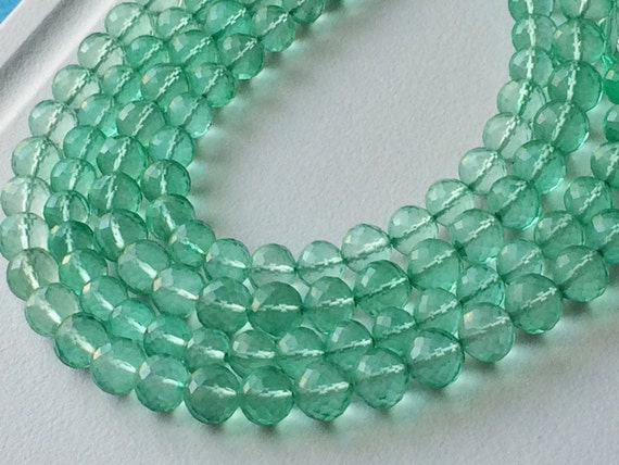 7-8mm Light Emerald Green Color Coated Crystal Quartz Faceted | Etsy