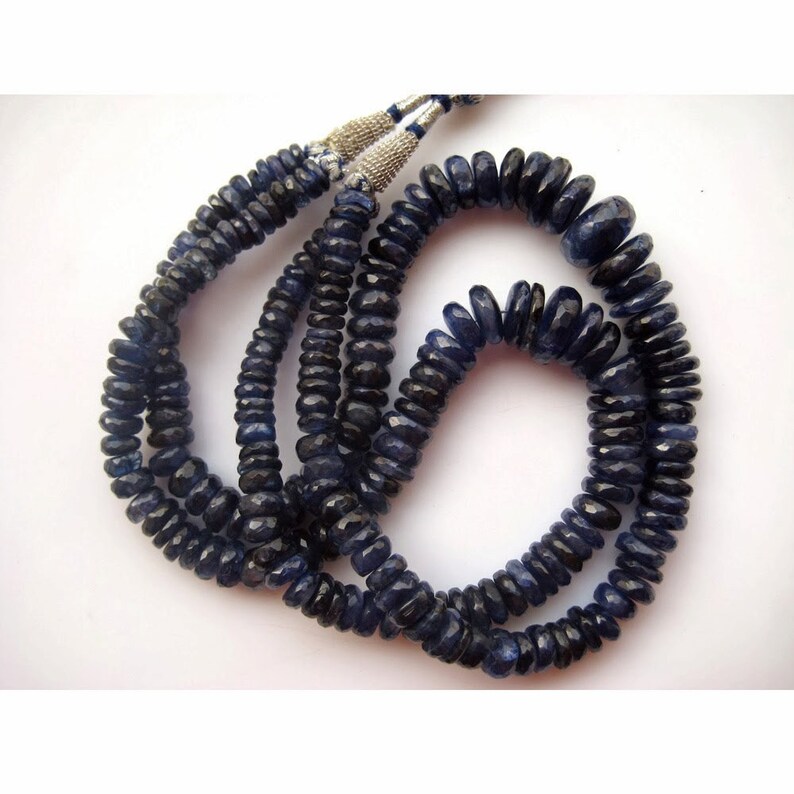 Faceted Kyanite Blue Kyanite 100 Pieces Approx Faceted Rondelle Beads 14 Inch Strand 20mm To 7mm Each Kyanite Beads