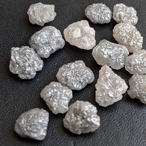 6.5-7mm Flat Grey Raw Diamond Slice, Beautiful Grey Rough Diamonds, Uncut Diamond, Perfect for Bezel and Prong Setting 1Pc To 5Pc Option image 2