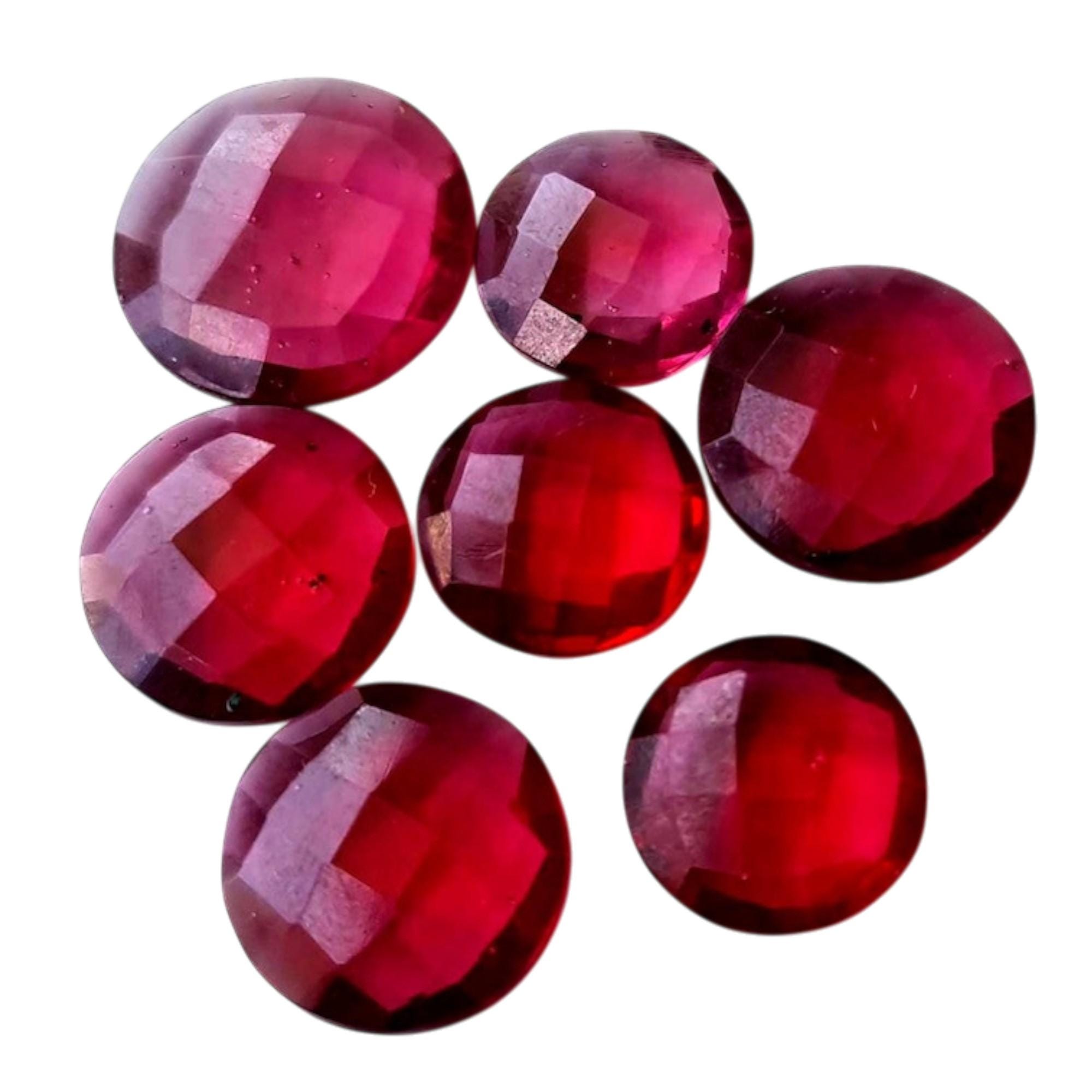 11.5-16 Mm Ruby Pink Colored Quartz, 3 Pieces Faceted Ruby Pink