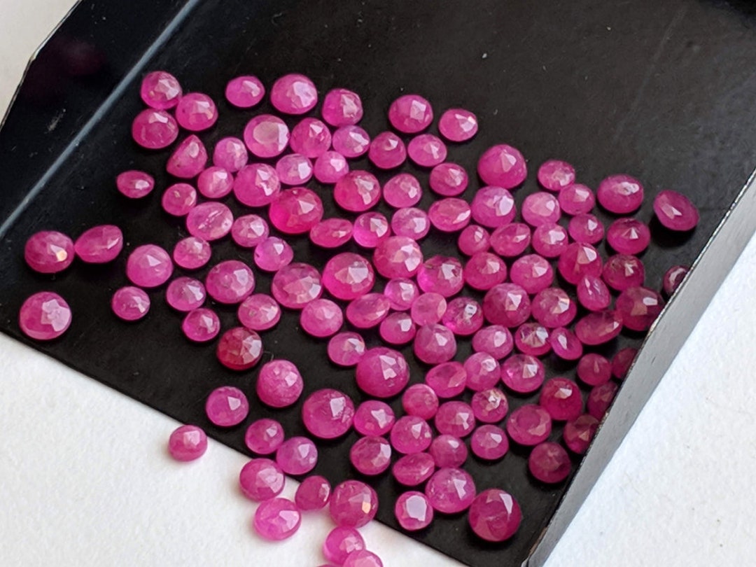 Ruby Rounding 3.5-4.5mm Ruby Round Cut Stones, Natural Loose Ruby Gems, Faceted Ruby ...