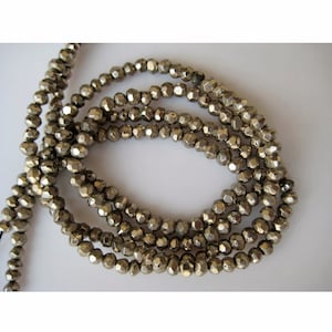 3,5 mm natuurlijke pyriet microfacet gecoate rondelle kraal, natuurlijke pyriet edelstenen voor sieraden, 13 IN zilveren pyrietkralen (opties 1e tot 5e)