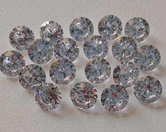 5.5mm Cubic Zirconia, Loose Round Zircon, Faceted Zirconia, Sparkling Clear CZ Diamonds, Diamond Cut Cz (25 Pcs To 250 Pcs Options)