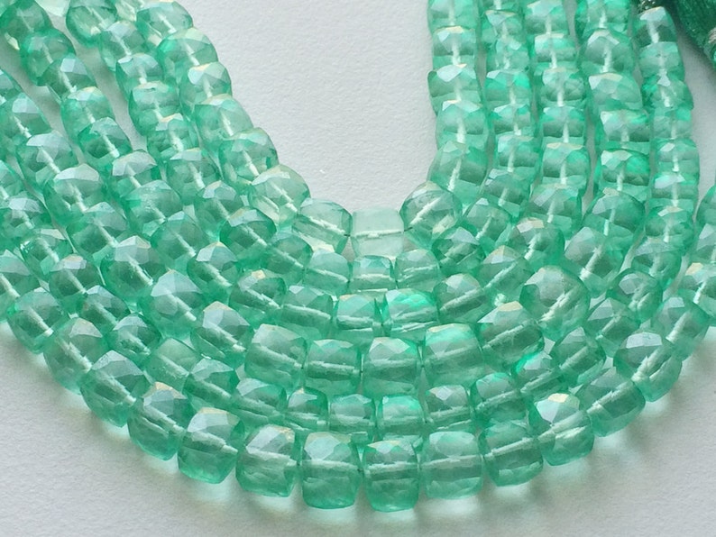 7-8mm Light Emerald Green Color Coated Crystal Quartz Faceted | Etsy