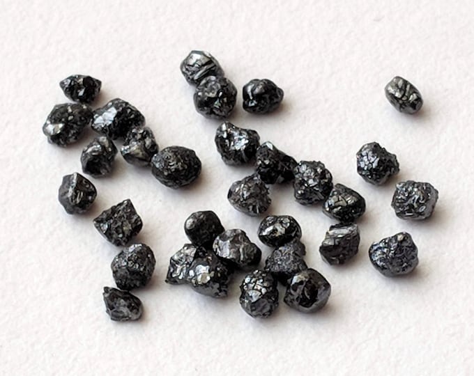 Diamante Nero Grezzo 7-8 Mm (1 Pezzo) - Diamante Africano Non Tagliato Per Gioielli E Collezioni