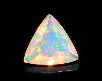 6mm Ethiopian Opal Trillion Cut Stone, Ethiopian Faceted Opal, Opal Faceted Cabochon, Fire Opal For Jewelry, 0.40CTW- O/168