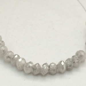 3.8-4mm Approx Grey White Sparkling Diamonds, Faceted Diamond Rondelle Bead 0.5mm Hole, Conflict Free Diamond For Jewelry (1Pc To 2Pcs)