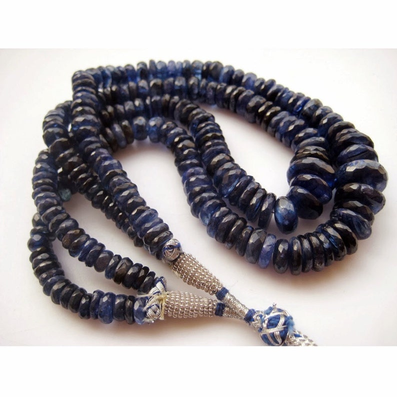 Faceted Kyanite Blue Kyanite 100 Pieces Approx Faceted Rondelle Beads 14 Inch Strand 20mm To 7mm Each Kyanite Beads