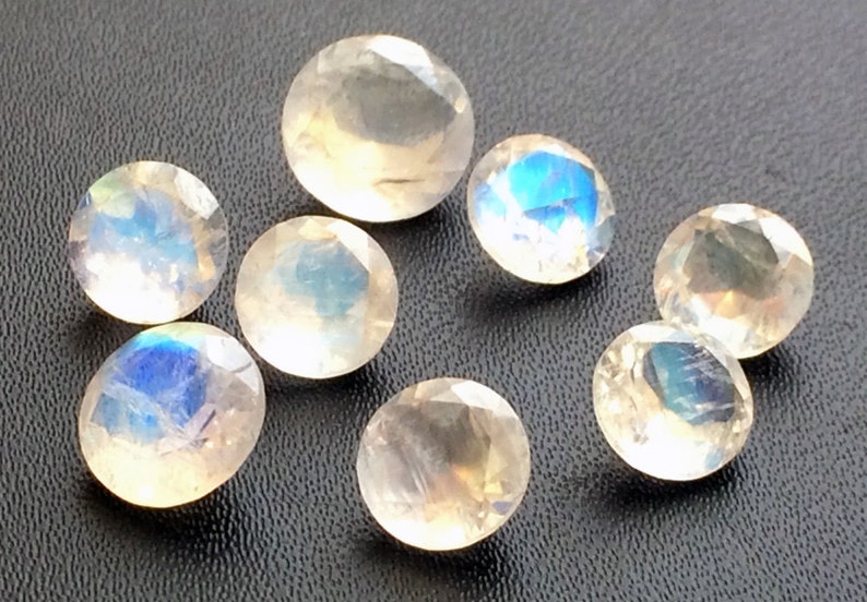 12mm Huge Rainbow Moonstone Faceted Round Cut Loose Rainbow Etsy