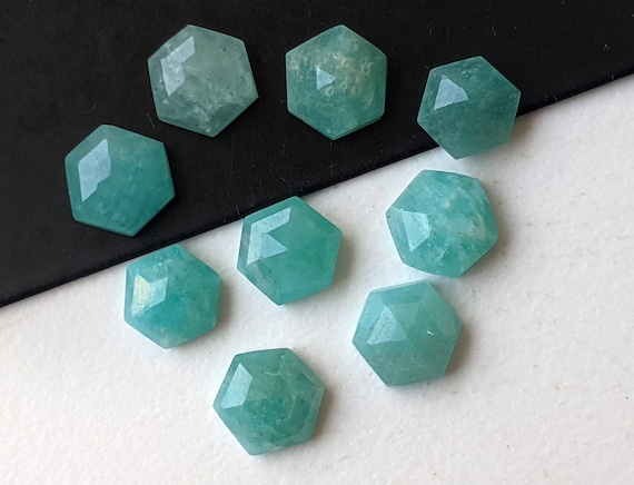 7-7.5mm Amazonite Faceted Hexagon Flat Back Cabochons - Etsy