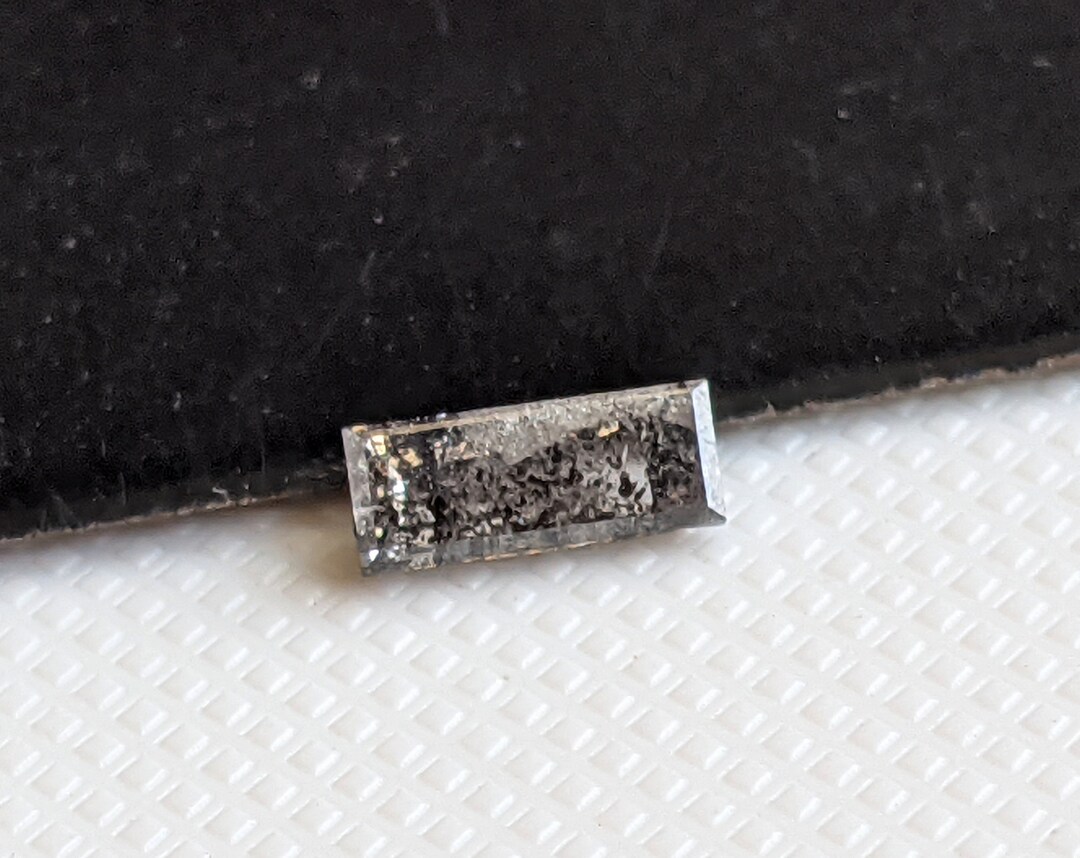 Salt and Pepper Diamond CONFLICT FREE 6.1x2.4 Mm 0.35 Cts Etsy