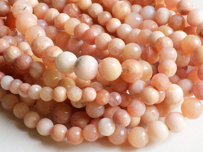 Pink Opal Beads Pink Opal Necklace Opal Faceted Rondelle Beads 15 Pcs Peruvian Pink Opal Round Beads 7mm 9mm