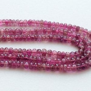 2.5-4.5mm Pink Tourmaline Faceted Rondelles, Pink Tourmaline Faceted Beads , Natural Pink Tourmaline For Jewelry (5IN To 10IN Options)