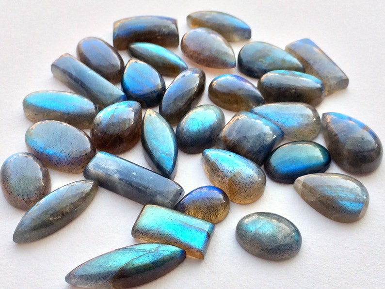 13-25mm Labradorite Plain Cabochons, Labradorite Flat Back Mix Cabochon, Labradorite Gemstones For Jewelry 5Pcs To 10pcs Options NNP662 image 2