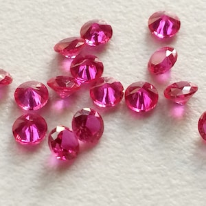 3mm Ruby Pink Cubic Zirconia, Loose Round Zircon, Faceted Zirconia, Sparkling CZ Diamonds, Diamond Cut Cz ( 50 Pcs To 500 Pcs Options)