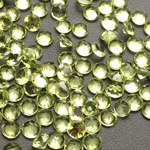 4mm Peridot Round Cut Stone Lot, Pointed Back Round Faceted Peridot, Loose Peridot Gemstones For Jewelry (5CTW To 25CTW Options) - KSN200