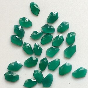 14-16mm Green Chalcedony Fancy Rose Cut Cabochon, Green Chalcedony Flat Back Cabochons For Jewelry, Loose Chalcedony (5Pcs To 10Pcs Options)