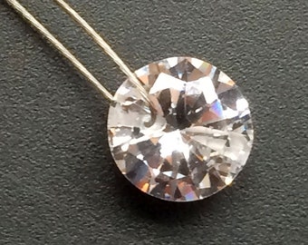 Zircone cubico da 8 mm, zircone rotondo sfuso forato, 5 zirconi sfaccettati, diamanti CZ trasparenti scintillanti, zirconi taglio diamante (opzioni da 5 a 50 pezzi)