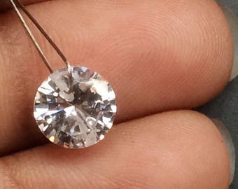 Zircone cubico da 5 mm, zircone rotondo sfuso forato, zircone sfaccettato, diamanti CZ trasparenti scintillanti, zirconi taglio diamante (opzioni da 5 a 50 pezzi)