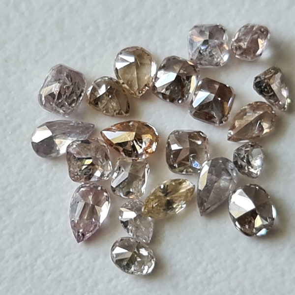 Champagner-Rosa-Diamant, RAR 2,9-3,3 mm funkelnder rosa Birne / facettierter Diamant im Kissenschliff, loser Diamant für Schmuck (1 Stück bis 2 Stück) -PPKJ49