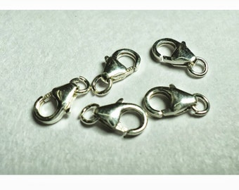 8mm Each Sterling Silver Lobster Clasp, Silver Fish Clasp, Sterling Silver Finding, 925 Sterling Silver Findings ( 5Pcs To 25Pcs Options)