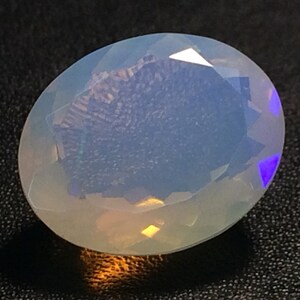 11.5x14mm Huge Ethiopian Opal, Oval Faceted Opal, Fancy Cut Stone For Ring, Faceted Cabochon, Fire Opal, Opal For Jewelry, 4.65 Cts - PKSG22