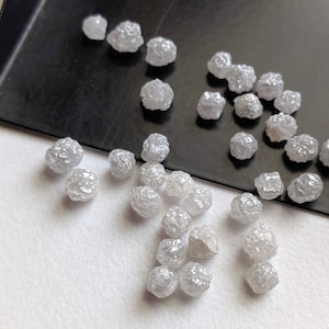 3.5-4mm Raw Grey White Diamonds, Natural Loose Grey White Diamond Rondelle, Uncut Diamond, Rough Diamond for Jewelry (1Pc To 10Pcs) - PPD400