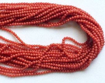 Coral Beads Red Coral Smooth Round Beads 20 Inch Jewelry Making Beads Coral Round Beads 3.5 mm To 4 mm SKU 1477 Red Coral Round Coral Beads Red Coral Smooth Round Beads 20 Inch Jewelry Making Beads Coral Round Beads 3.5 mm To 4 mm SKU 1477 Red Coral Round