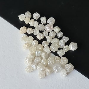 2-3mm White Rough Diamond, White Raw Diamond, Loose Diamond, Uncut Diamond, White Rough Diamond For Jewelry (5PCS To 10PCS Options) - PDD61