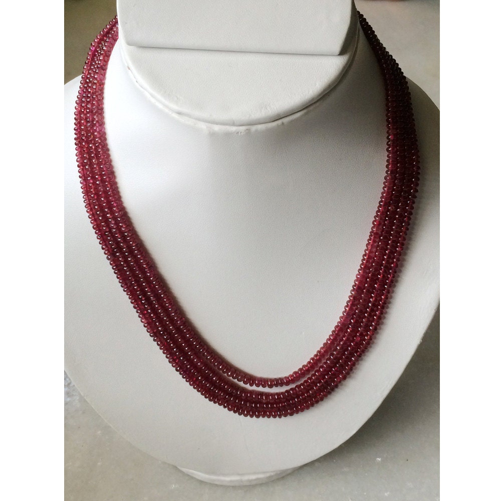 Ruby Necklace Ruby Jewelry Ruby Smooth Beads Genuine Ruby Etsy