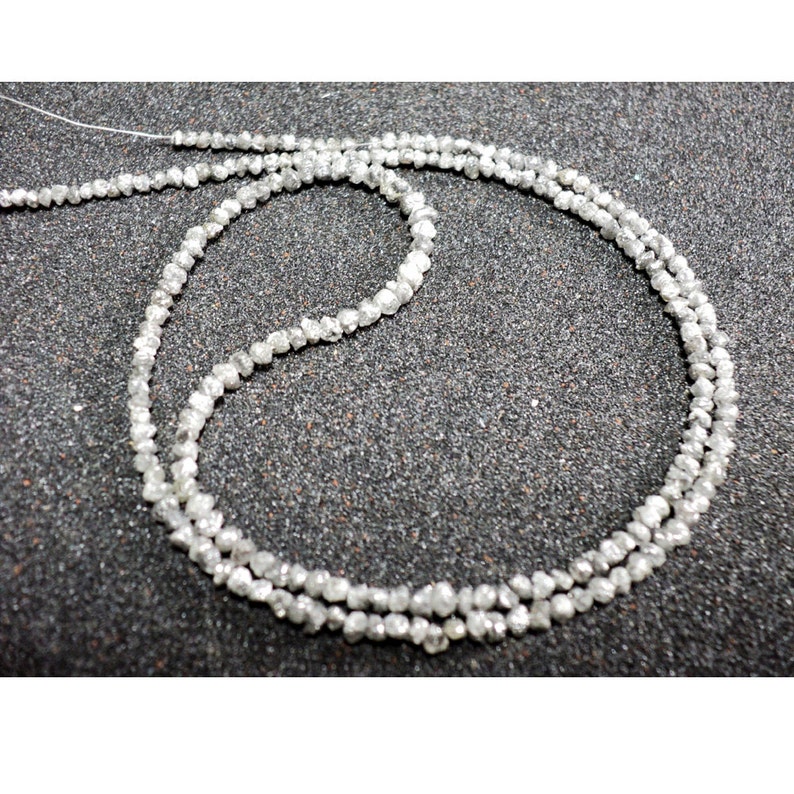Raw Diamonds Conflict Free Diamond Rough Diamonds Natural Rondelle Beads 8 Inch Half Strand 1.5mm To 3mm Beads Grey Diamond Beads
