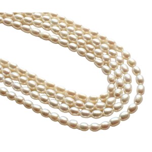 6.5mmx5.5mm Natural Pearls, Natural Fresh Water Rice Pearls, Ivory ...