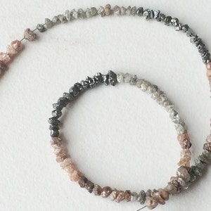 2-3mm Multicolor Rough Diamonds, Grey, Black, Red Raw Diamonds, Conflict Free Diamond, Rough Diamonds For Jewelry (8IN To 16IN)