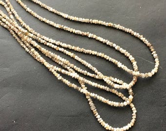 2-3mm Champagne Brown Rough Diamond Chip Beads, Champagne Brown Raw Diamond, Raw Uncut Diamond Beads For Jewelry (4IN To 16IN Options)