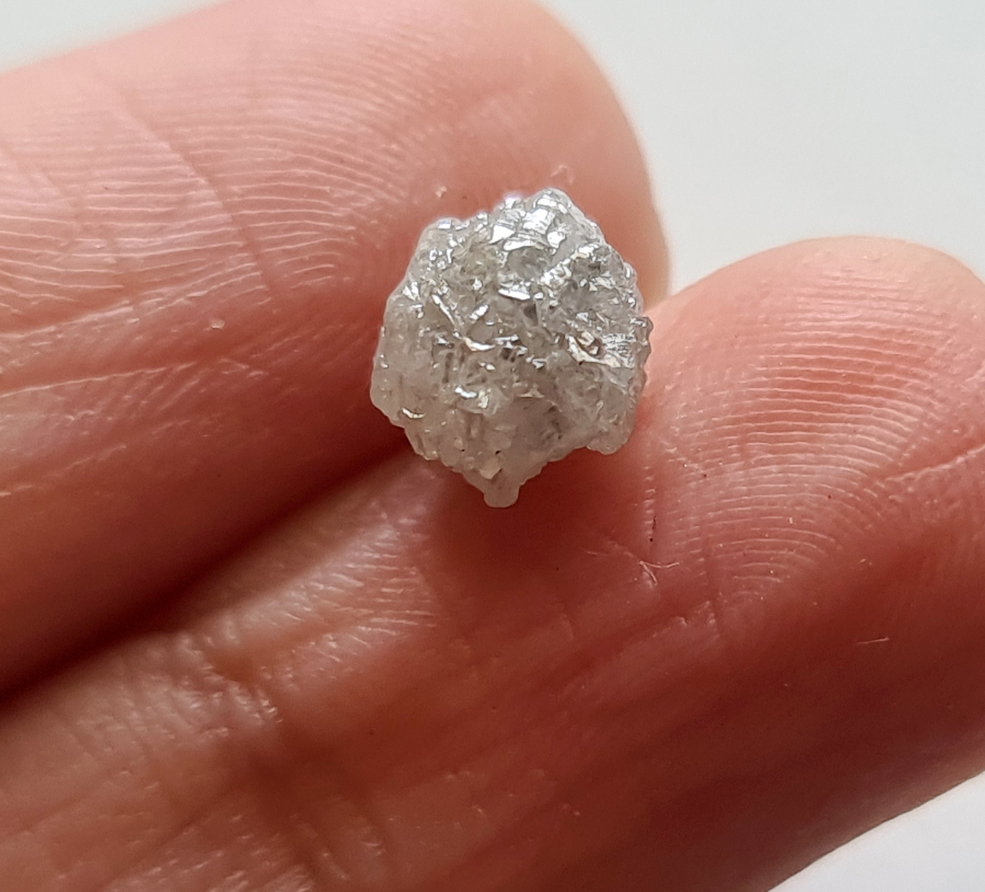 Natural suelto diamante en bruto mal Estado Plata Gris Color I3 Clarity 1 quilates Q95 
