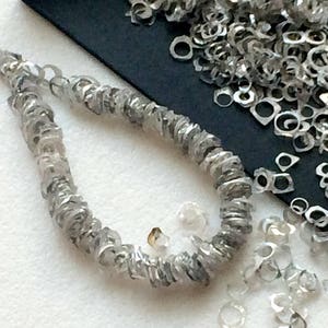 2-3mm Dark Grey Rough Diamond Rings, Unique Bangle Cut, Loose Rough Diamond, Dark Grey Raw Diamond Rings For Jewelry (2IN To 4IN) - DS3620
