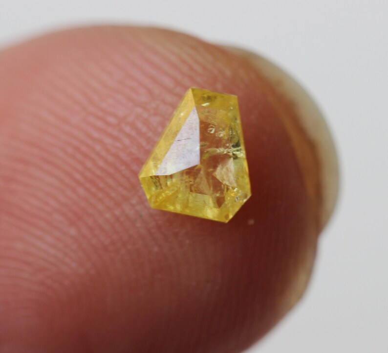 Yellow Shield Diamond, Natural Yellow Diamond Shield For Ring, Loose Diamond Shield Pendant, Diamond Shield for Engagement Rings, 4.8x4.3mm image 5