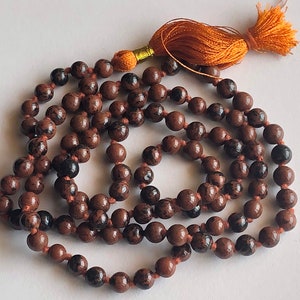 6.5mm Mahogany Jasper Gemstone Prayer Beads, 108 Mala Beads, Yoga Beads, Meditation Beads, Rosary Bead, Healing Beads, Japp Mala (1ST To5ST)