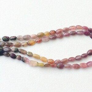 5x7mm- 5x9mm Approx.,Multi Tourmaline Plain Oval Beads, Multi Tourmaline Oval Nuggets, Tourmaline For Necklace,  10 Inch - KS3262